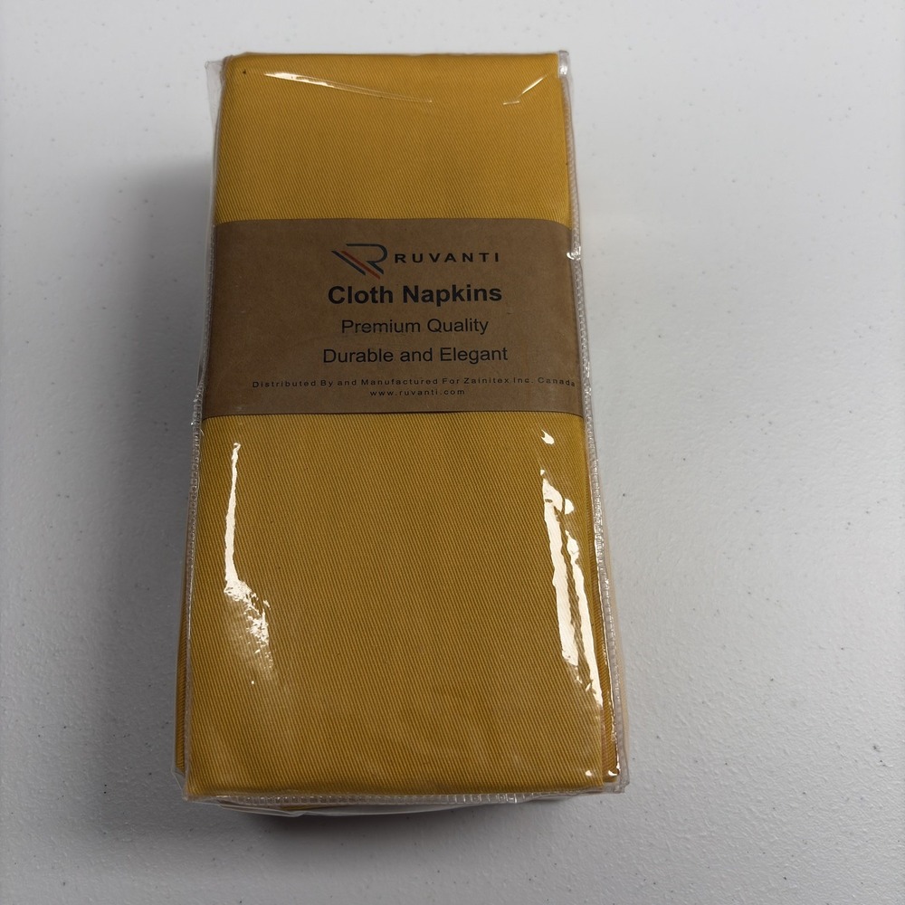 Ruvanti 18x18 Mustard Cloth Napkins Set Soft Washable Cotton Table Napkins (48)